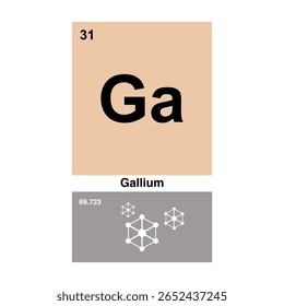 Design Moderno De Elemento De Gálio, Ícone De Química De Tabela Periódica.