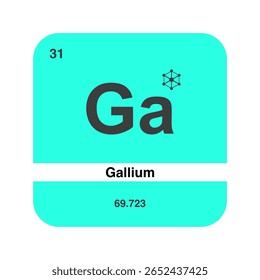 Design Moderno De Elemento De Gálio, Ícone De Química De Tabela Periódica.