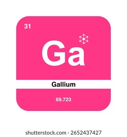 Design Moderno De Elemento De Gálio, Ícone De Química De Tabela Periódica.