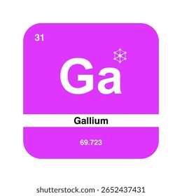Design Moderno De Elemento De Gálio, Ícone De Química De Tabela Periódica.