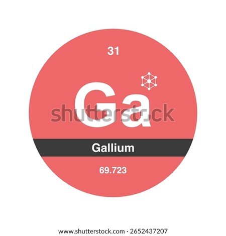 Modern Gallium Element Design,Periodic Table Chemistry Icon.