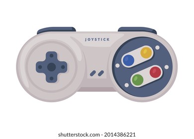 Modern Game Console Controller, Video Game Players Accessory Device Cartoon Vector Illustration