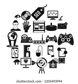 Modern game icons set. Simple set of 25 modern game vector icons for web isolated on white background