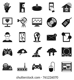 Modern game icons set. Simple set of 25 modern game vector icons for web isolated on white background