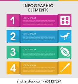 Modern game infographic template. infographic design with game icons includes from toy for beach. can be used for presentation, diagram, annual report, web design.