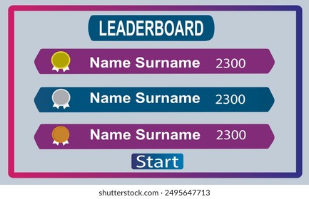 Modern Game leaderboard with abstract background