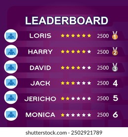 modern game leaderboard with abstract background vector