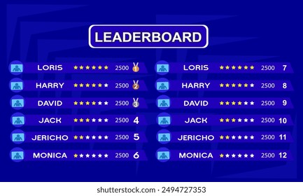 modern game leaderboard template. leaderboard game online 
