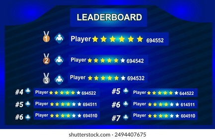 Modern Game Leaderboard vector design on abstract background