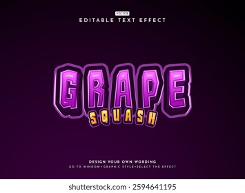modern game logo style grape squash fancy nature text effect