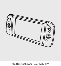 Modern Game Pad Switch Console. Thin line illustration.
