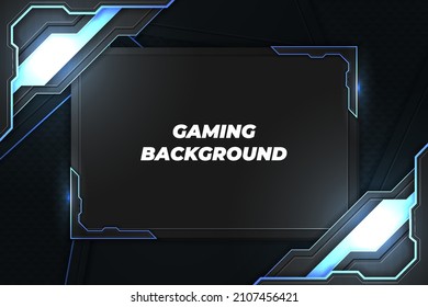 Modern gaming background black and blue with element