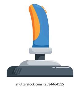 Modern gaming joystick with a sleek blue and orange design, ready for intense gaming sessions