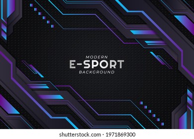 Modern Gaming and Social Media E-Sport Futuristic Blue and Grey Metallic Background