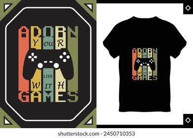 Modern Gaming T-Shirt Design Vector