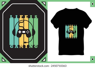 Modern Gaming T-Shirt Design Vector