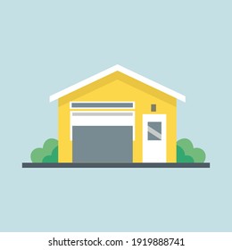 modern garage car flat vector graphic illustration