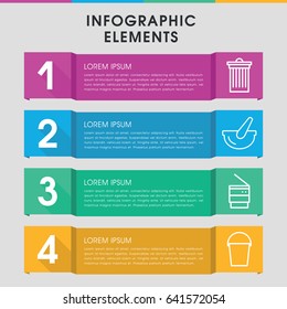 Modern garbage infographic template. infographic design with garbage icons includes trash bin. can be used for presentation, diagram, annual report, web design.