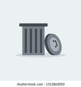Modern Garbage Recycle Vector , Logo, Badge, Illustration. Delete Recyclebin Illustration Icon