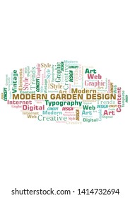 Modern Garden Design word cloud. Wordcloud made with text only.