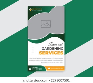 Modern gardening and farming social media story design template