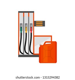 Modern Gas Station Pump, Gasoline canister Vector Illustration