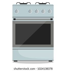 Illustration Gas Stove On White Background Stock Vector (Royalty Free ...