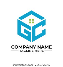 Diseño moderno del logotipo del monograma de GC con el símbolo Abstractas de la casa para el negocio inmobiliario o de la construcción