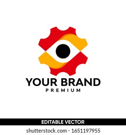 modern gear logo flat design