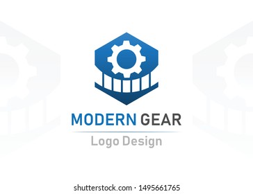modern gear logo . ready use editable vector logo