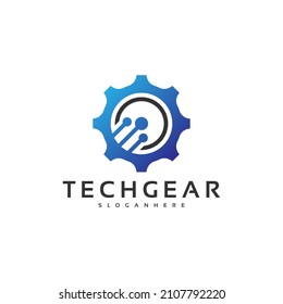 modernes Zahnrad-Logo im technischen Stil