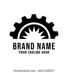 modern gear silhouette logo design