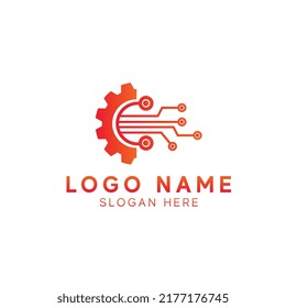 Modern Gear technology logo design.