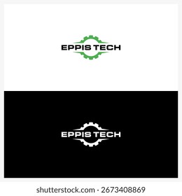 Diseño de logotipo de marca de palabras de Tecnología de engranajes modernos