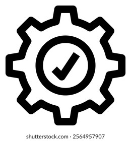 modern gear wheel with right or tick icon vector illustration.