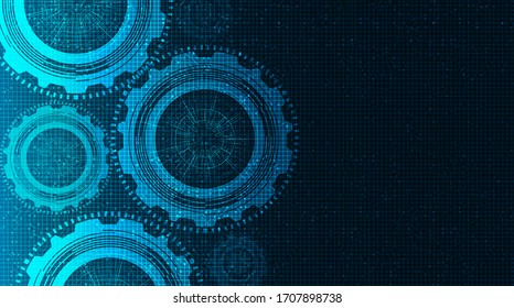 Modern Gears wheel on Technology Background,vector