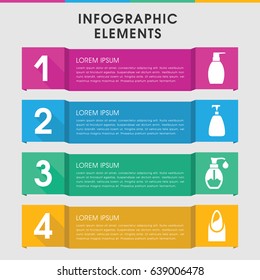 Modern gel infographic template. infographic design with gel icons includes nail, soap. can be used for presentation, diagram, annual report, web design.