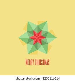 Modern gemotric element on a yellow background. Simple vector illustration. Graphic design. Festive wallpaper. Christmas greeting card.