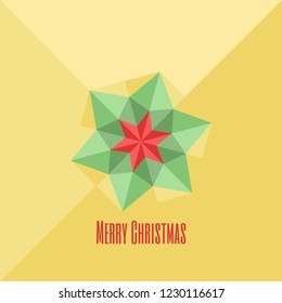 Modern gemotric element on a yellow background. Simple vector illustration. Graphic design. Festive wallpaper. Christmas greeting card.
