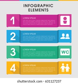 Modern gender infographic template. infographic design with gender icons includes man wc, man and woman, wc. can be used for presentation, diagram, annual report, web design.