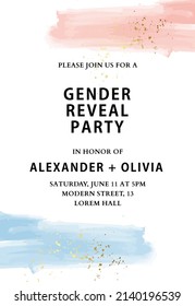 Modern Gender Reveal Invitation baby boy girl greeting card, nirtjday invitation 
