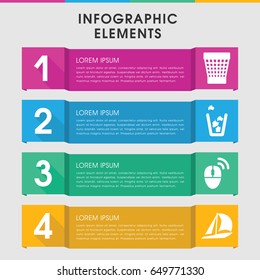 Modern generated infographic template. infographic design with generated icons includes trash bin. can be used for presentation, diagram, annual report, web design.