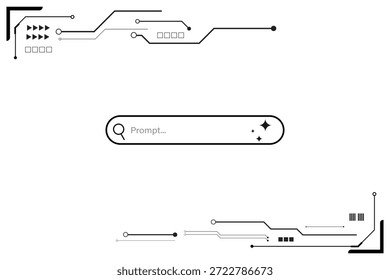 Moderno bar de IA generativo. Inteligencia artificial. Elemento de interfaz de usuario para el diseño ui ux sobre fondo blanco. Ilustración vectorial.