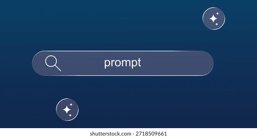 Moderna barra de IA generativa. Elemento de vidro líquido com símbolo de geração. Inteligência artificial. Elemento de interface do usuário para design de interface do usuário. Quadros e botões transparentes. Ilustração vetorial
