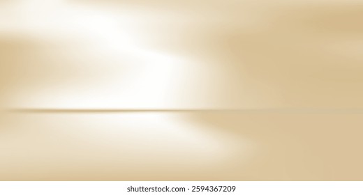 Modern gentle light beige background for product presentation with light andand intricate shadow from the window and vegetation on wall abstract modern