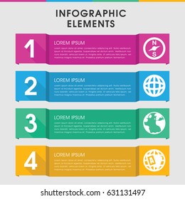Modern geography infographic template. infographic design with geography icons includes globe. can be used for presentation, diagram, annual report, web design.