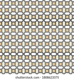 Modern geometirc seamless pattern vector design. Silver grid border for polygons and squares ornament. Textile print endless pattern. Interior decor print.