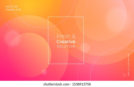 Modern geometrc background with gradient sphere shapes in fresh juisy colors. Trendy fluid composition for landing page, poster, pattern, cover etc. Vector EPS10 illustration.