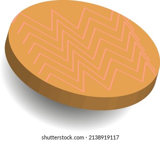 Modern geometric 3d abstract vector Small isolated short cylinders, pills, candies, circles with zigzags