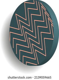 Modern geometric 3d abstract vector Small isolated short cylinders, pills, candies, circles with zigzags